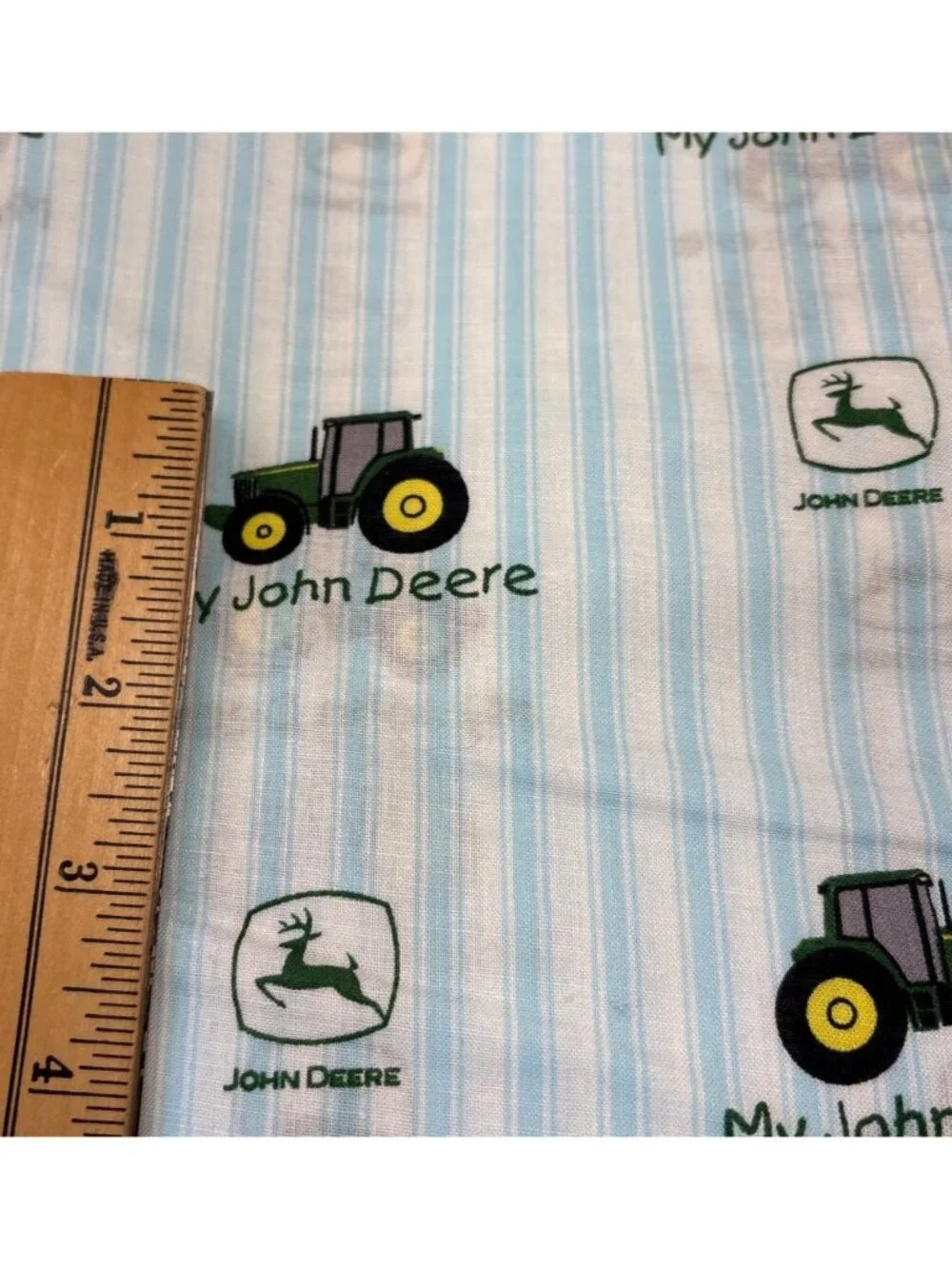John Deere My Tractor Pattern Blue Cotton Fabric 1/2 yard x 44” Craft